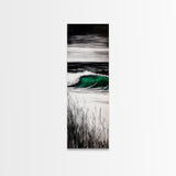 Ocean Wave, Emerald Green, Coastal Art, Framed Canvas Print, Beach House Decor, Nautical Wall Art, Surf Painting, Living Room Art