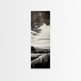 Stormy Horizon, Moody Landscape, Coastal View, Canvas Print, Black and White Art, Minimalist Painting, Modern Wall Decor, Office Art