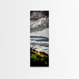 Coastal Horizon, Abstract Seascape Painting, Beach Wall Art, Framed Canvas Print, Office Decor, Ocean Waves Artwork, Living Room Art