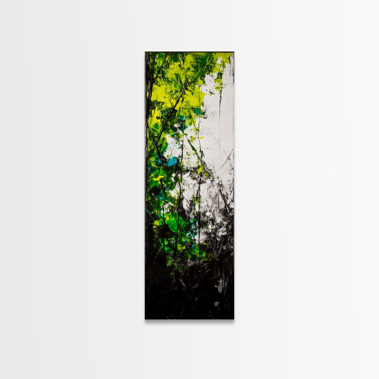Vibrant Forest, Green Abstract Art, Nature Inspired Wall Decor, Framed Canvas Print, Rustic Home Decor, Boho Wall Art, Entryway Art