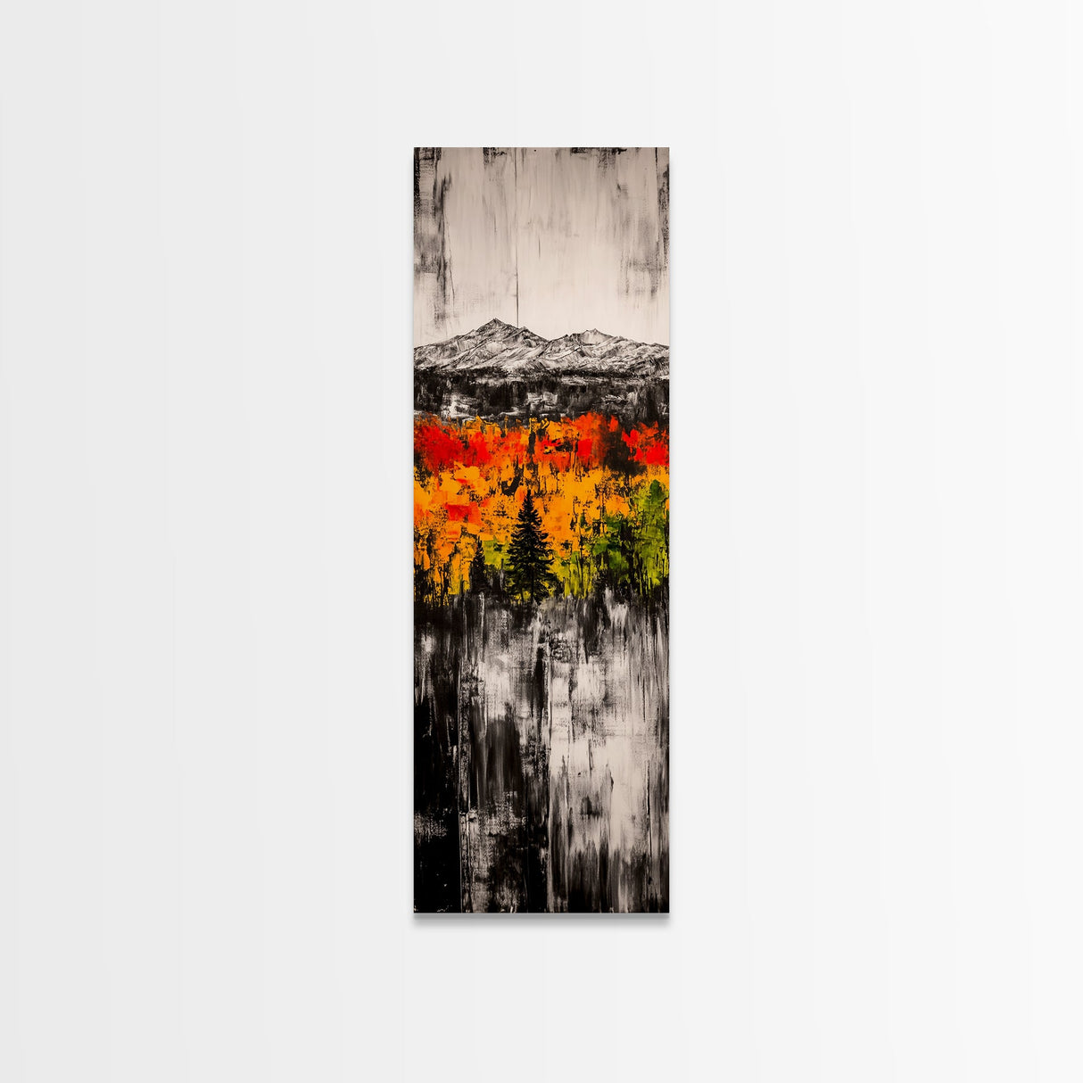 Autumn Trees, Fall Foliage Art, Mountain Landscape, Vibrant Nature Decor, Rustic Farmhouse, Living Room Wall Art, Canvas Print