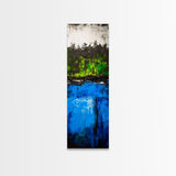 Forest Reflection, Abstract Lake Scene, Blue Green Water Art, Serene Nature Aesthetic, Unique Home Accent, Canvas Print
