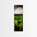 Abstract Landscape, Green Blue Art, Modern Wall Art, Framed Canvas Print, Office Decor, Large Artwork, Living Room Art, Minimalist Art