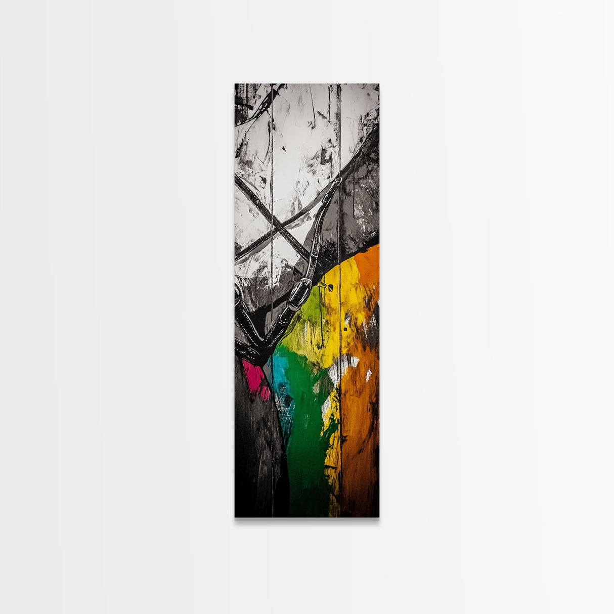 Horse Art, Abstract Equestrian, Rustic Canvas Print, Black White Wall Art, Living Room Artwork, Farmhouse Decor, Modern Western Art