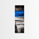 Abstract Seascape, Blue Black Wall Art, Coastal Canvas Print, Living Room Artwork, Ocean Decor, Large Modern Art, Contemporary Print