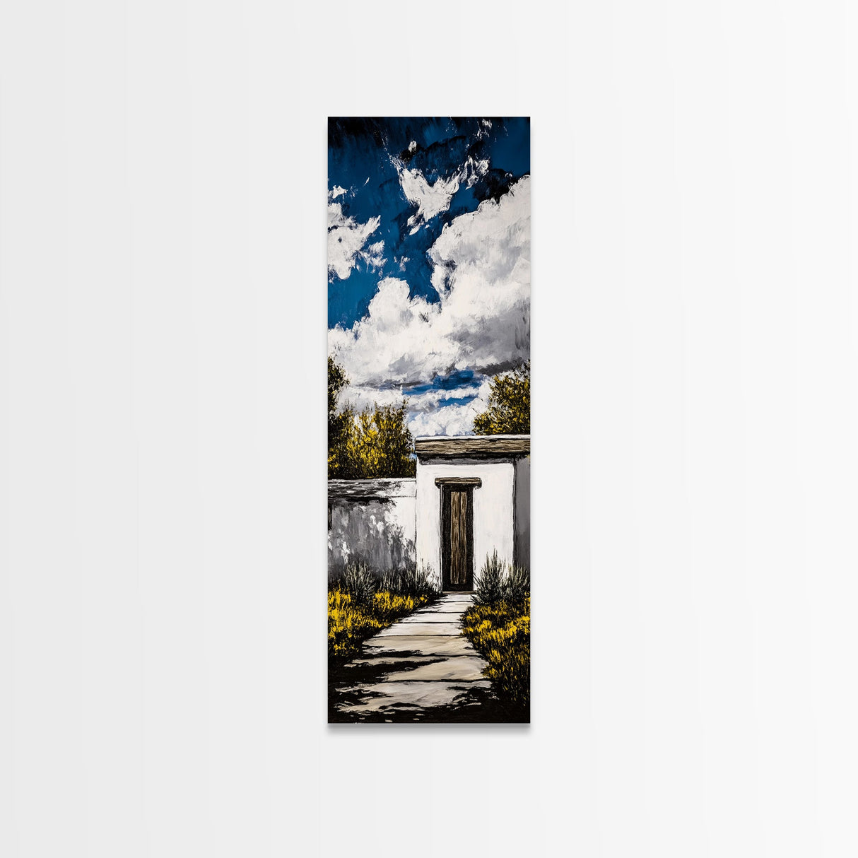 Modern Desert, Rustic Door, Southwest Home, Framed Canvas Print, Adobe House, Boho Decor, Minimalist Wall Art, Living Room Wall Art