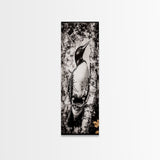 Loon and Birch, Woodland Wildlife Art, Black and White Bird Print, Canvas Print, Rustic Cabin Decor, Nature Inspired Wall Art