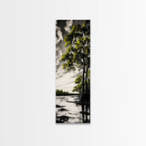 Swamp Trees, Black and White Landscape, Nature Wall Art, Rustic Home Decor, Framed Canvas Print, Large Wall Art, Office Art, Neutral Decor