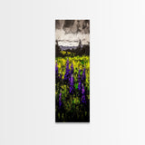 Purple Wildflowers, Impressionist Landscape, Vibrant Nature Art, Country Home Decor, Framed Canvas Print, Bedroom Wall Art, Floral Artwork