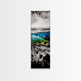 Ocean Depths, Abstract Seascape, Split View Art, Nautical Home Decor, Framed Canvas Print, Coastal Wall Art, Blue Tones Art, Unique Design