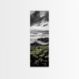 Stormy Waves, Ocean Scene, Framed Canvas Print, Dramatic Seascape, Coastal Wall Art, Black and White Ocean Art, Nautical Decor, Office Art