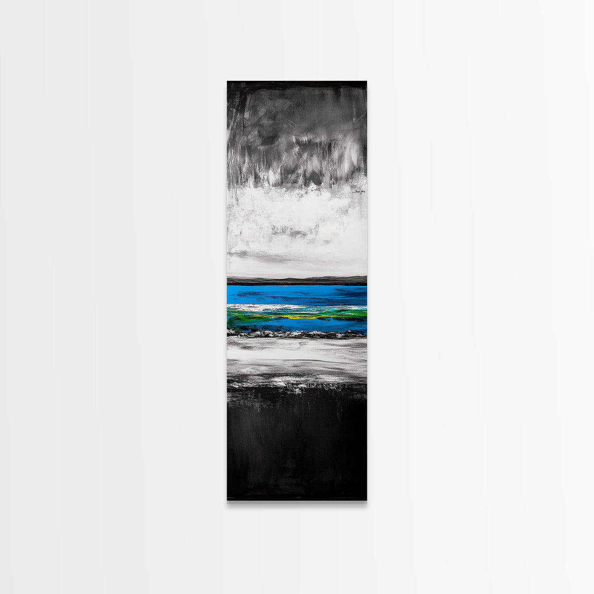 Wave Painting, Black and White Ocean Art, Coastal Wall Decor, Nautical Artwork, Modern Seascape, Beach House Living Room Art, Canvas Print