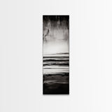 Black and White Seascape, Minimalist Ocean Horizon Art, Coastal Nautical Wall Decor, Modern Beach House Artwork, Framed Canvas Print