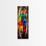 Abstract Surfboard, Vibrant Beach Art, Boho Wall Decor, Coastal Home, Surf Culture, Canvas Print, Living Room, Colorful Statement