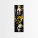 Forest Reflection, Nature Landscape, Wildlife Art, Rustic Cabin Wall Art, Woodland Scene, Canvas Print, Autumn Decor, Moody Atmosphere