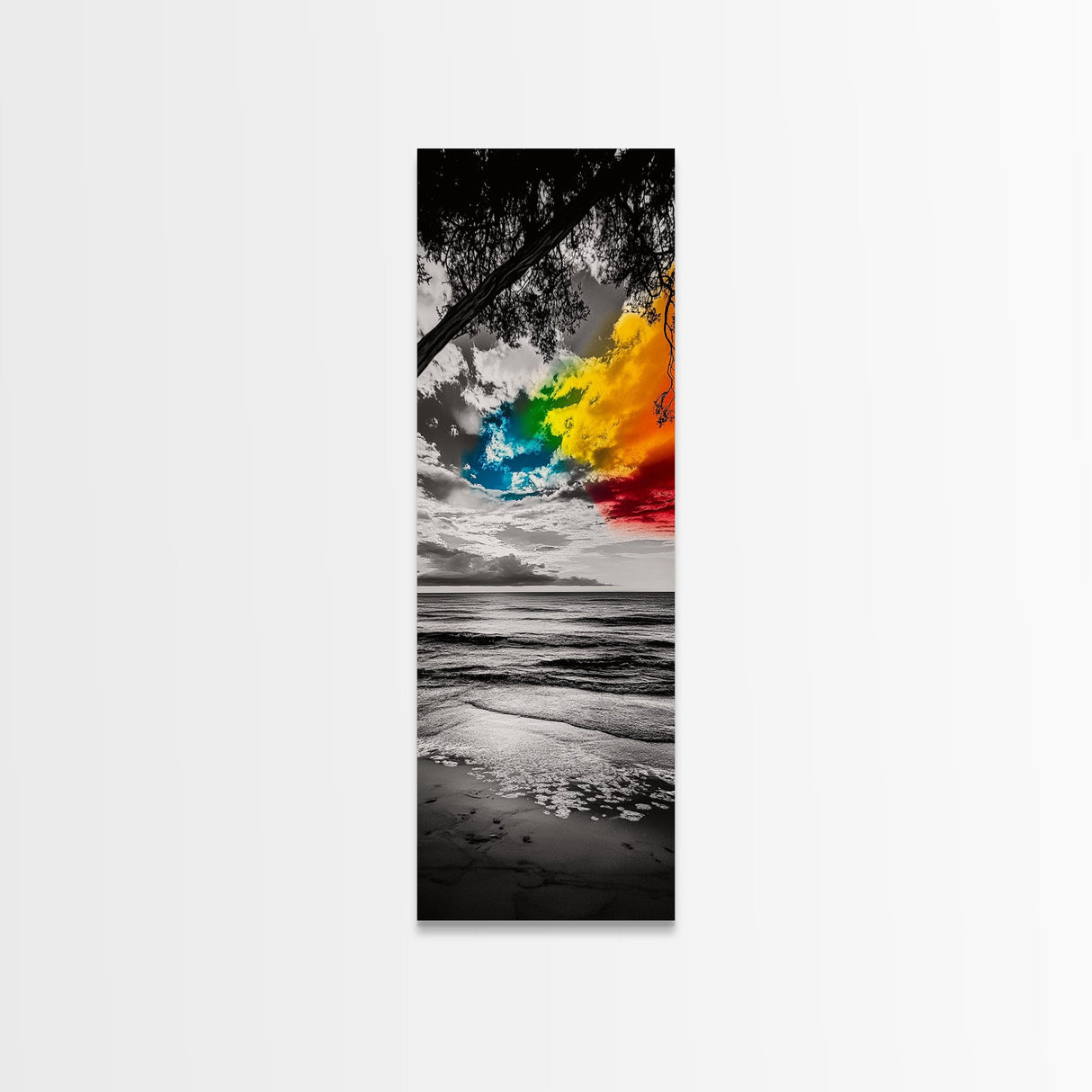 Colorful Beach Sky, Ocean Sunset Print, Coastal Photography, Seascape Art, Vibrant Wall Decor, Modern Home Art, Canvas Print