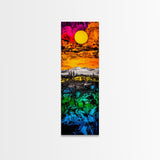 Vibrant Sunset, Landscape Art, Colorful Art, Nature Scene, Framed Canvas Print, Living Room Wall Art, Modern Home Decor, Autumn Wall Art