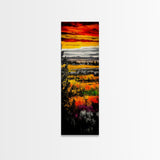 Autumn Fields, Sunset Painting, Warm Colors, Rustic Decor, Framed Canvas Print, Farmhouse Wall Art, Nature Inspired, Cozy Home Art