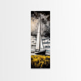 Sailing Boat, Nautical Art, Coastal Decor, Ocean Painting, Framed Canvas Print, Beach House Wall Art, Maritime Theme, Rustic Ocean Artwork