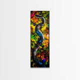Vibrant Snake, Colorful Wildlife, Bold Abstract, Jungle Theme, Wall Decor, Framed Canvas Print, Living Room Art, Unique Home Design