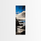 Sunset Horizon, Rocky Beach, Ocean Scene, Canvas Print, Contemporary Wall Art, Beach House Decor, Serene Nature Art