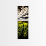 Rolling Fields, Green Landscape Painting, Farmhouse Wall Art, Nature Artwork, Rustic Home Decor, Country Living Room Art, Canvas Print