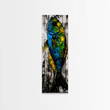 Abstract Fish Art, Coastal Wall Decor, Nautical Home Design, Ocean Themed Painting, Beach House Style, Framed Canvas Print