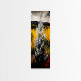 Snowy Tree Landscape, Winter Forest Wall Art, Rustic Nature Painting, Fall Home Decor, Cabin Living Room Artwork, Framed Canvas Print