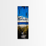 Coastal Dunes, Ocean View, Blue Sky, Framed Canvas Print, Beach Wall Art, Nautical Decor, Living Room Wall Art, Seaside Home Decor