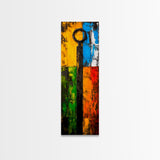 Vibrant Key Art, Colorful Modern Painting, Industrial Wall Decor, Rustic Home Accent, Unique Gift Idea, Framed Canvas Print