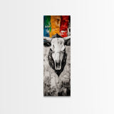Skull, Western, Rustic, Canvas Print, Cowboy Wall Art, Southwestern Decor, Bold Statement Art, Boho Farmhouse, Eclectic Home Decor