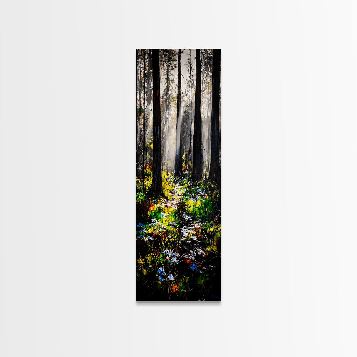 Pathway, Trees, Woodland, Canvas Print, Nature Lover Art, Whimsical Forest Scene, Sunlit Woods, Bohemian Wall Decor, Autumn Inspired Art