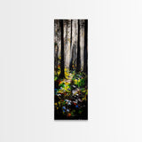 Pathway, Trees, Woodland, Canvas Print, Nature Lover Art, Whimsical Forest Scene, Sunlit Woods, Bohemian Wall Decor, Autumn Inspired Art