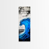 Blue Wave, Powerful Surf, Abstract Water, Canvas Print, Ocean Wall Art, Coastal Minimalist Decor, Modern Beach Home Artwork