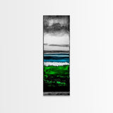 Emerald Waters, Coastal Horizon, Abstract Ocean, Deep Sea Art, Framed Canvas Print, Beach House Decor, Nautical Home Wall Art
