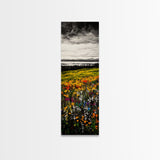 Meadow Wildflowers, Landscape Canvas Print, Fall Wall Art, Country Home Decor, Nature Art, Large Living Room Art, Rustic Wall Art