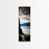 Coastal Cliffs, Ocean Landscape, Abstract Seascape, Modern Art, Canvas Print, Living Room Wall Art, Blue Gray Art, Minimalist Decor