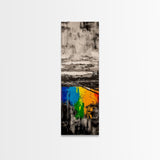 Rainbow Reflection, Colorful Landscape, Abstract Painting, Framed Canvas Print, Modern Wall Art, Office Decor, Unique Gift