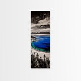 Lake View, Mountain Reflection, Black and White Art, Framed Canvas Print, Cabin Decor, Nature Inspired, Peaceful Wall Art