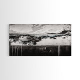 Black and White, Ocean, Waves, Minimalist, Canvas Print, Coastal Art, Nautical Decor, Bedroom Wall Art, Modern Home Decor, Fine Art Print