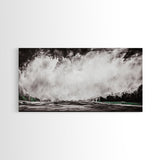 Abstract Waterfall Art, Black and White Canvas Print, Modern Wall Decor, Nature Inspired Artwork, Living Room Art, Minimalist Painting