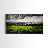 Green, Landscape, Nature, Canvas Print, Rolling Fields Wall Art, Scenic Countryside Painting, Modern Rustic Home Decor, Large Wall Art