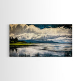 River Reflection, Scenic Water View, Serene Landscape, Framed Canvas Print, Large Nature Art, Modern Home Decor, Bedroom Wall Art