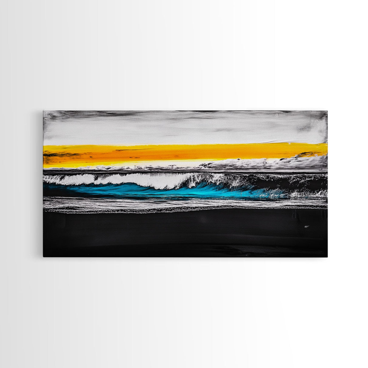 Ocean Waves, Coastal Wall Art, Seascape Painting, Beach House Decor, Nautical Home Art, Abstract Ocean Art, Framed Canvas Print