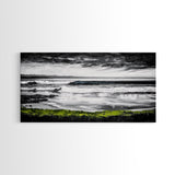Stormy Coast, Ocean Waves, Black and White Seascape, Coastal Home Decor, Nautical Art, Living Room Wall Art, Canvas Print