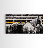 Majestic Horse, Western Wall Art, Black and White Canvas Print, Farmhouse Decor, Rustic Equestrian Art, Living Room Statement Piece