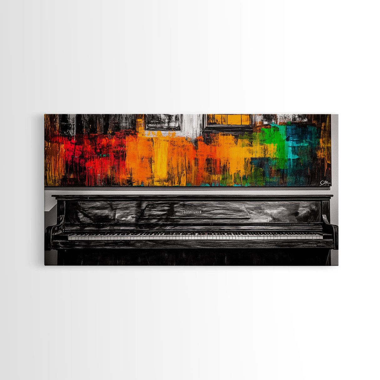 Piano Painting, Colorful Abstract, Music Lover Art, Canvas Print, Bold Wall Decor, Modern Art, Living Room Wall Art