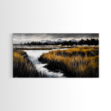 Mountain Marsh, Rustic Landscape, Fall Nature Art, Canvas Print, Cabin Wall Art, Country Home Decor, Living Room Artwork