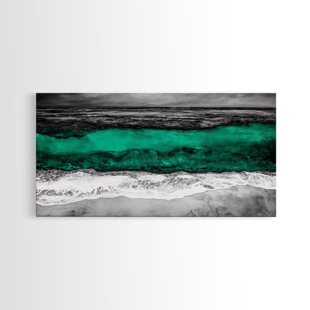 Abstract Ocean, Beach Wall Art, Coastal Decor, Seascape Painting, Modern Home Art, Nautical Decor, Framed Canvas Print, Large Wall Art