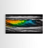 Vibrant Ocean Wave, Abstract Surf Art, Tropical Wall Art, Framed Canvas Print, Beach House Decor, Coastal Living Room Wall Art